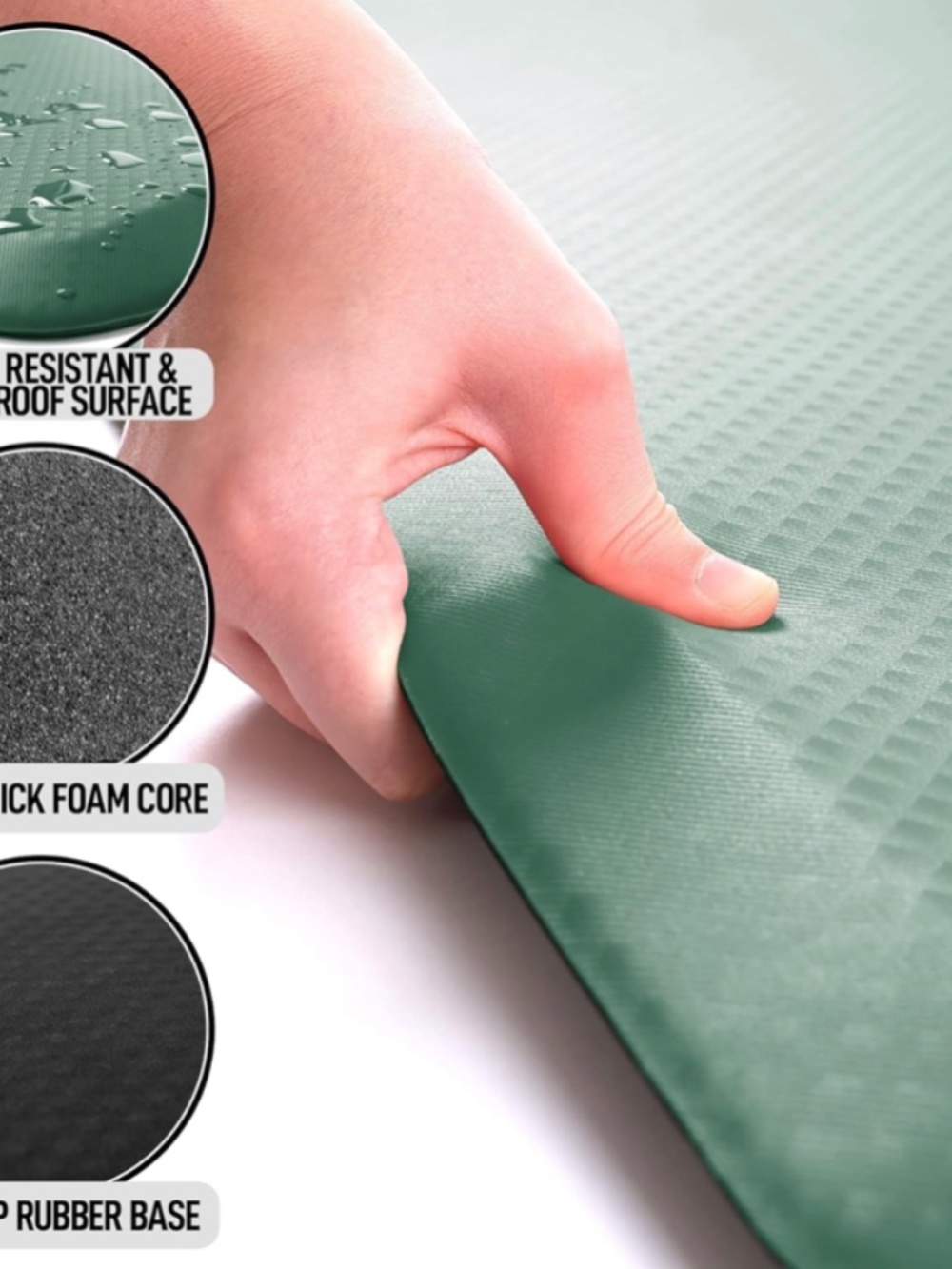 Zulay Home Anti Fatigue Mat 32x20 Hunter Green Thick Kitchen Rug Foam NEW